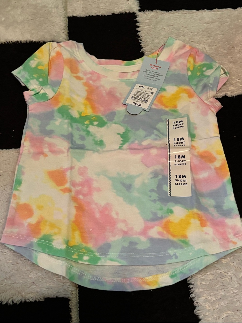 Target Pastel Tie-Dye Short Sleeve Tee - Pink, Yellow, Green, Blue